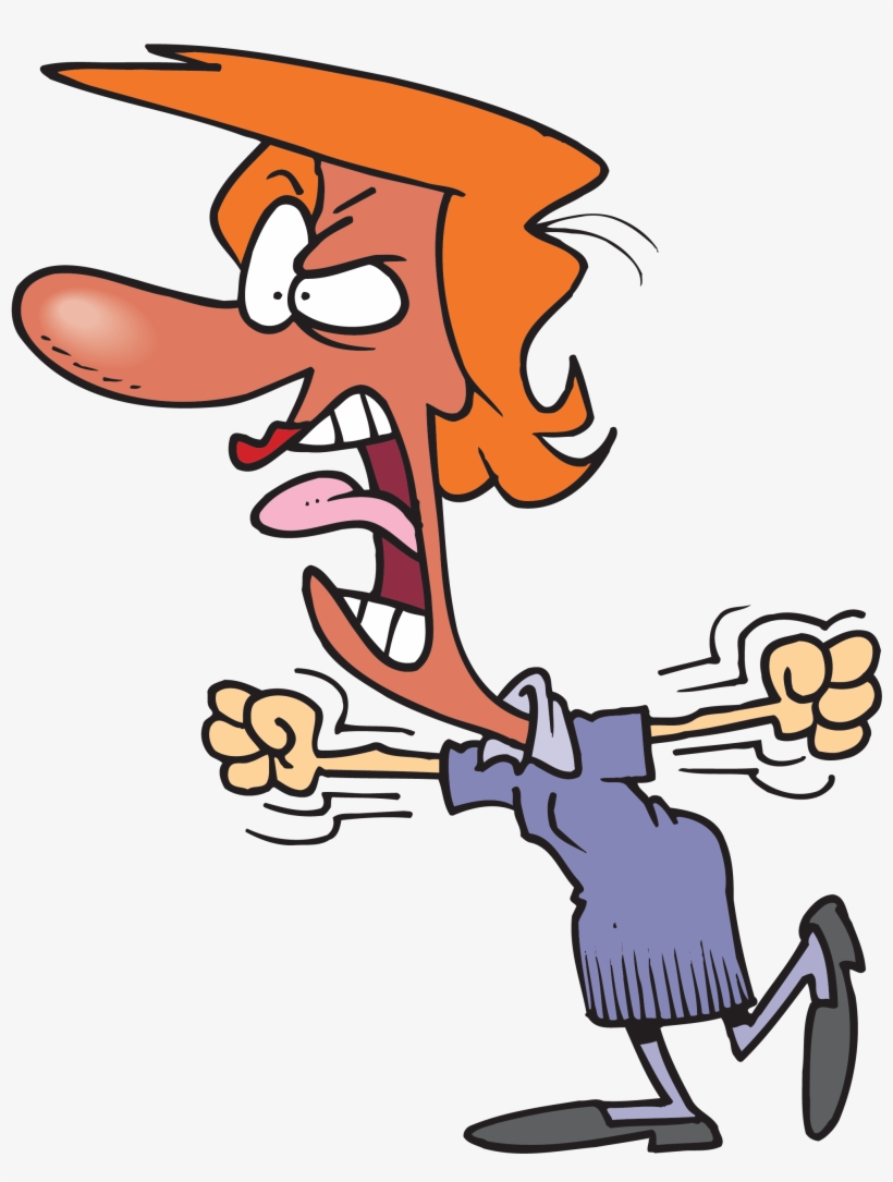 Freeuse Download No Screaming Clipart - Angry Cartoon Woman, transparent png #529452