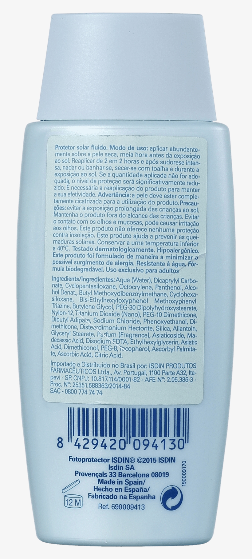 Isdin Fotoprotector Fluid Tattoo Fps - Sunscreen, transparent png #5200442