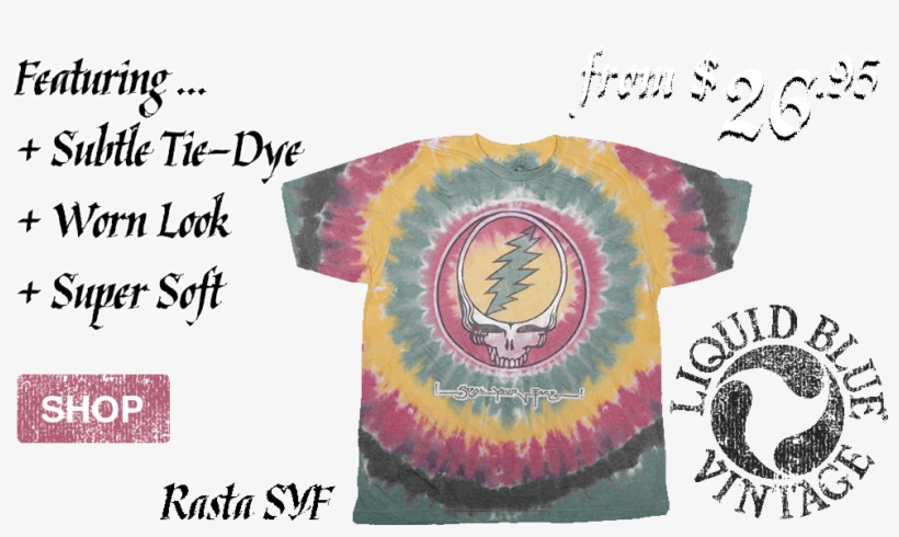 Grateful Dead Vintage Tie Dye T Shirt Tees - T-shirt, transparent png #5200562