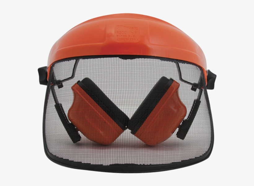 Protector Safety Set Chainsaw Earmuff And Visor - Hard Hat, transparent png #5201923