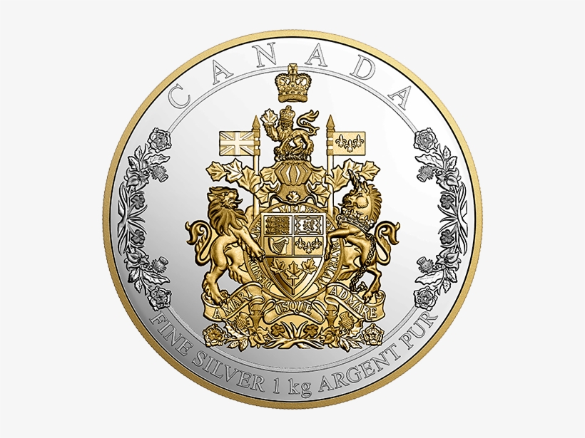The Arms Of Canada - 2016 Canada Kilo Silver Coin, transparent png #5203078