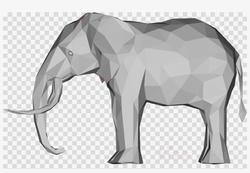 Low Poly 3d Elephant Clipart Low Poly 3d Computer Graphics - Geometric Grey Elephant Geometric Grey Elephant Oval, transparent png #5206186