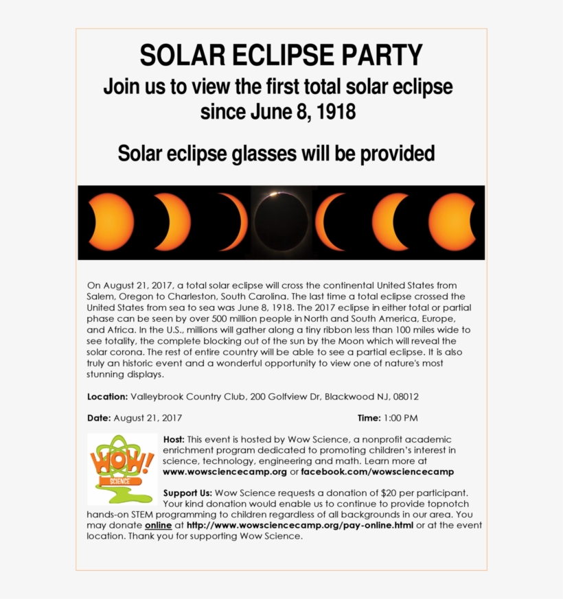 A Total Solar Eclipse Will Cross The Continental United - Solar Eclipse Of 2017, transparent png #5206870