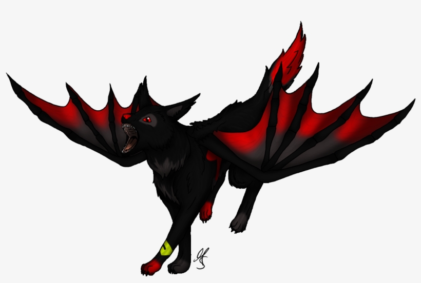 Anime Wolf With Wings Clipart - Anime Wolf With Wings, transparent png #5207280