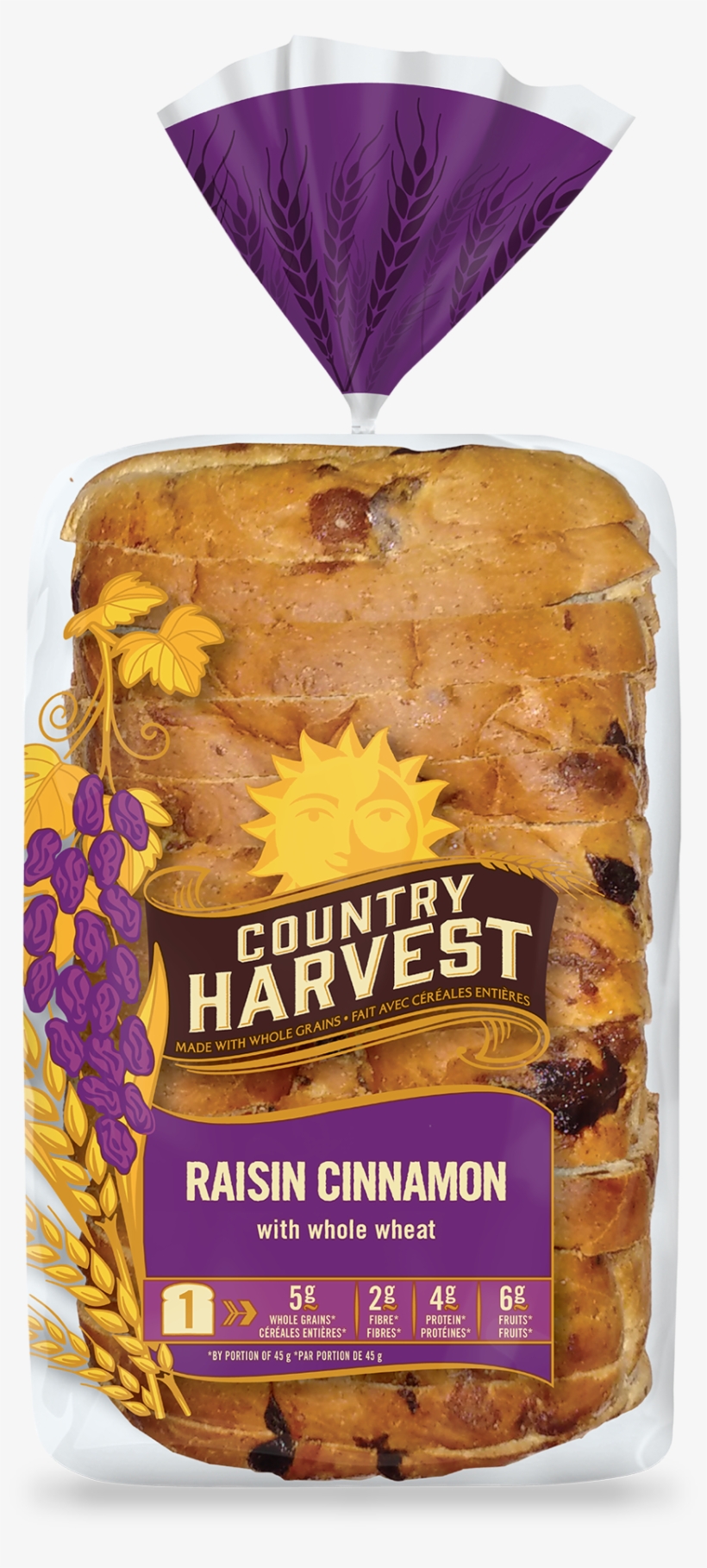 Country Harvest Raisin Bread Clipart Vegetarian Cuisine - Country Harvest Twelve Grain Bread, transparent png #5208823