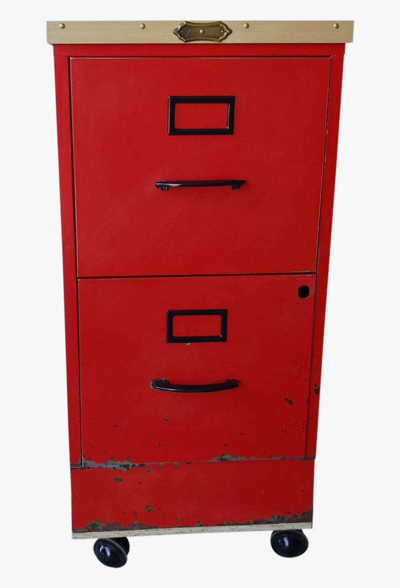 Vintage Super Roller Metal Drawer Rolling Chairish - Filing Cabinet, transparent png #5209344