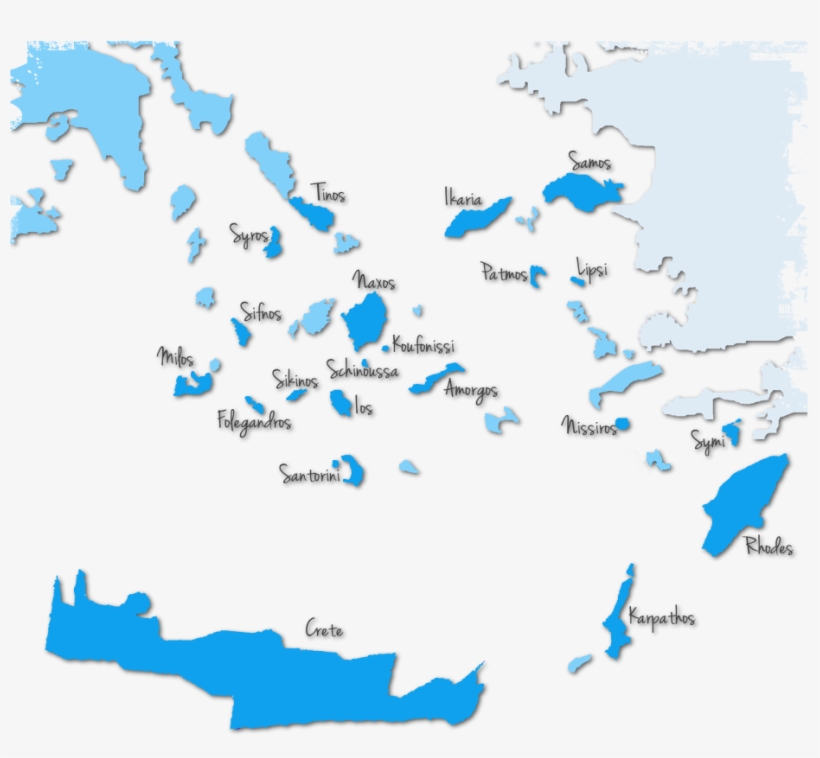 Backpacking In The Aegean Sea, Greece - Greece Map, transparent png #5212547