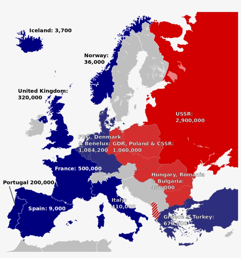 European Nato And Warsaw Pact Forces - Nato Vs Warsaw Pact Europe, transparent png #5213996