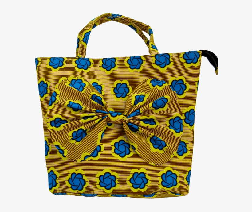 Gorgeous Blue And Yellow Handmade African Print Handbag - Yellow, transparent png #5217490
