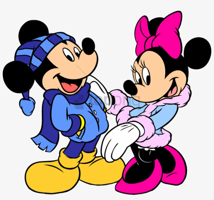 Minnie Mouse Clipart Holiday - Mickey Mouse And Minnie Mouse Winter, transparent png #5218075