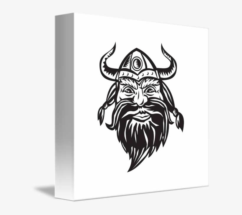 Viking Warrior Head Angry Black And White - Viking Warrior Head Angry Black And White T-shirt, transparent png #5218187