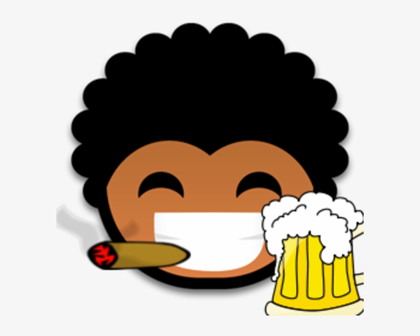 Beer Cigar Big Image - Cartoon Santa Drinking Beer, transparent png #5222727