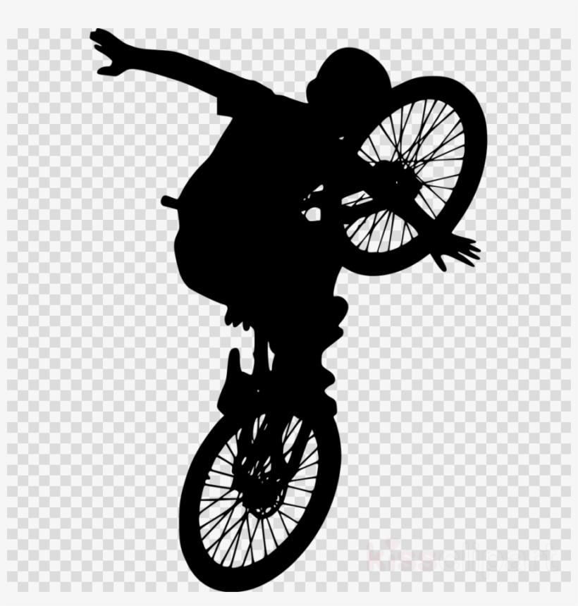 Silhouette Clipart Bmx Bike Bicycle - Bmx Silhueta Png, transparent png #5223059
