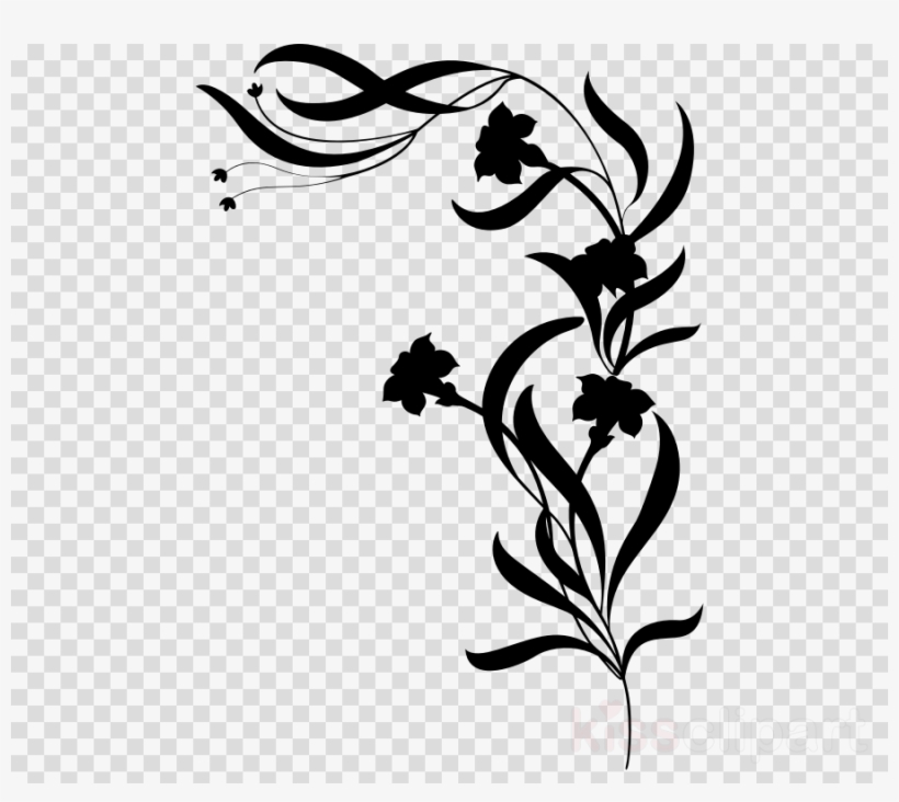 Floral Silhouette Png Clipart Clip Art - Flower And Vine Clipart, transparent png #5223250