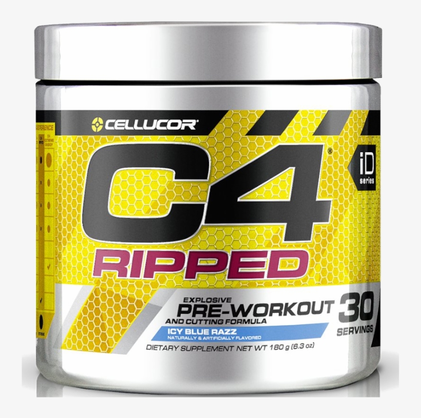 Cellucor C4 Ripped 30sv Blue Raspberry - Cellucor C4 Ripped - 30 Servings Fruit Punch, transparent png #5223483