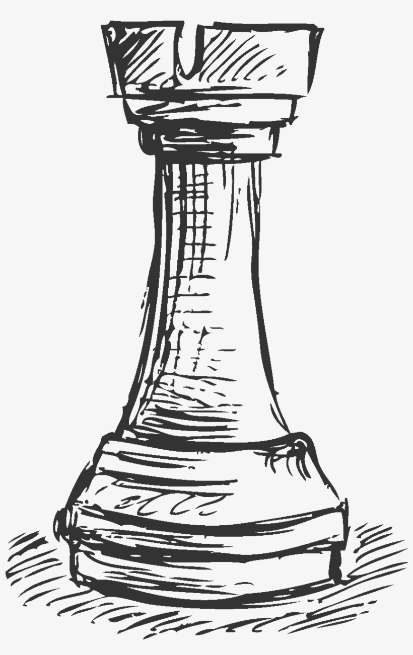 Drawing Chess Rook Jpg Royalty Free - Rook Chess Piece Drawing, transparent png #5224669