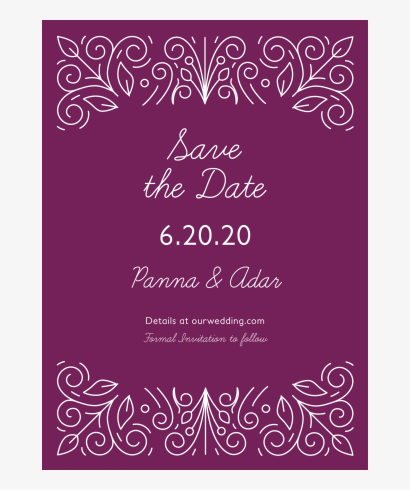 Purple Ornament Save The Datesaturday, June 20th - Purple, transparent png #5224785