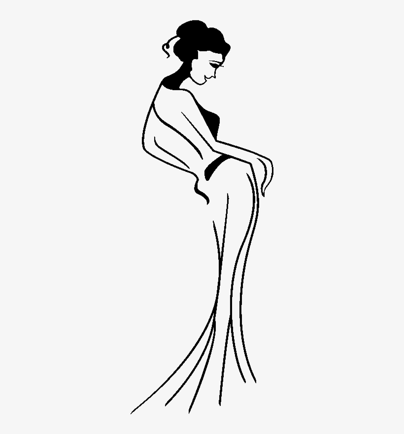 Sticker Silhouette Belle Femme Avec Robe Ambiance Sticker - Belle Femme Silhouette, transparent png #5226700