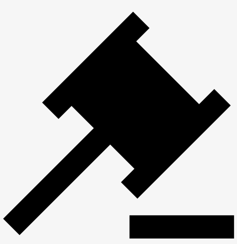 The Icon Is A Simple Line Drawing Of A Gavel Facing - Icon, transparent png #5227290
