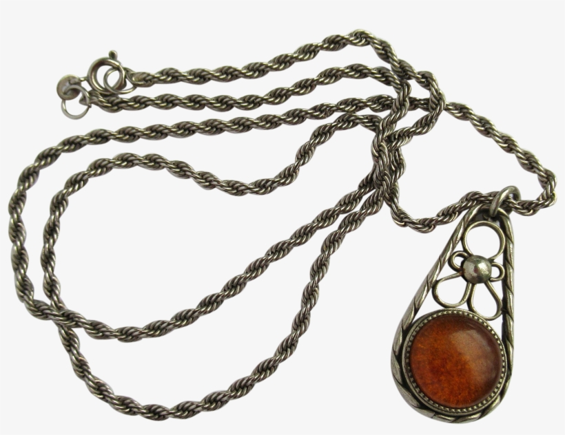 Vintage Baltic Amber Pendant With Decorative Design - Pendant, transparent png #5228455