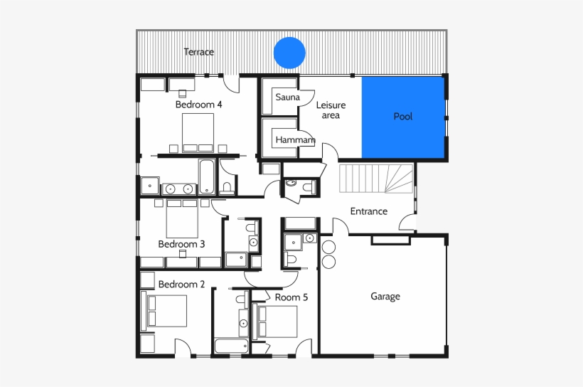 Chalet Baloo Ground Floor - Floor Plan, transparent png #5230516