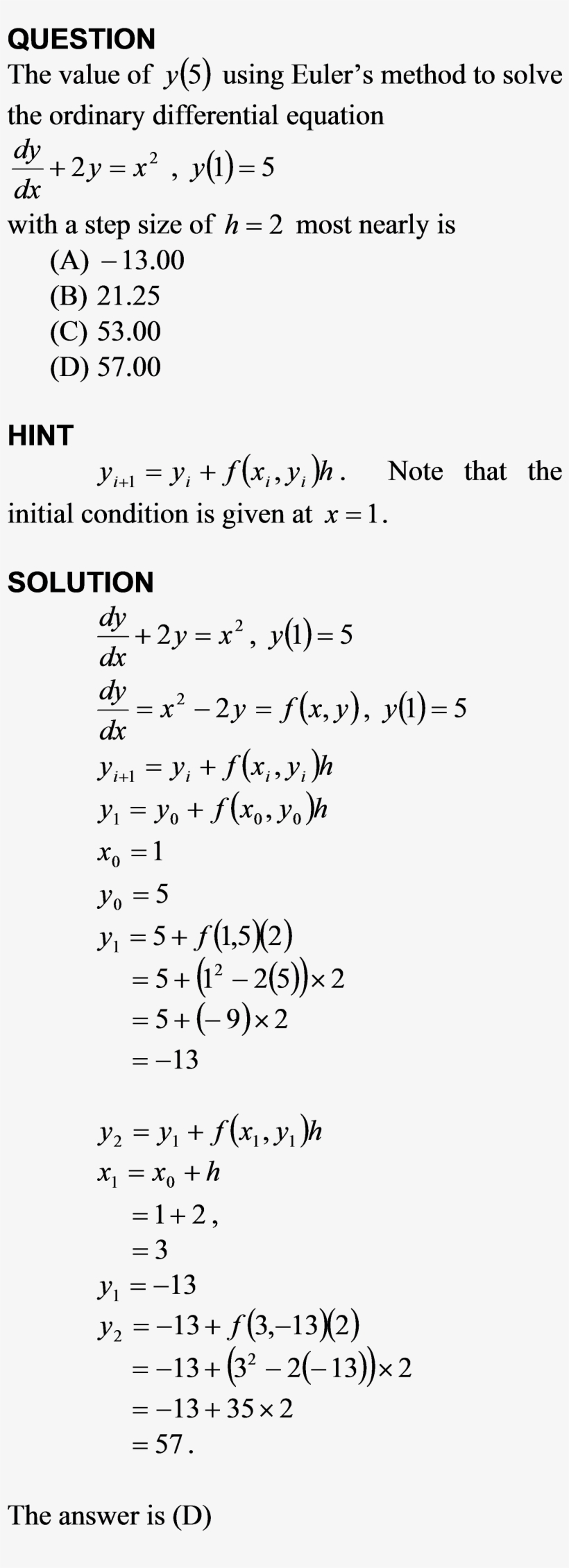 Eulers Method Fe Exam - Fundamentals Of Engineering Examination, transparent png #5230989