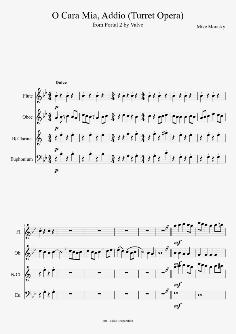 Print - Cara Mia Addio Sheet Music, transparent png #5234062