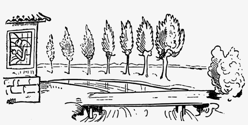 Timber Bridge Wood Drawing Black And White - Clip Art Nature Black And White, transparent png #5236735
