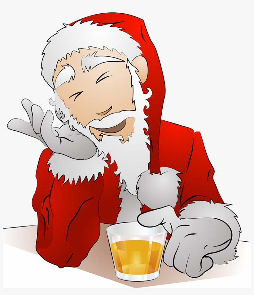 Beer Claus Alcoholic Drink Alcohol Intoxication Clip - Santa Claus Drinking Beer, transparent png #5237065