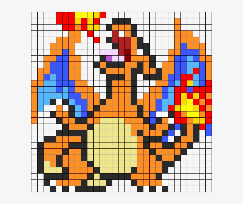 Charizard - Charizard Hama Bead Pattern - Free Transparent PNG Download ...