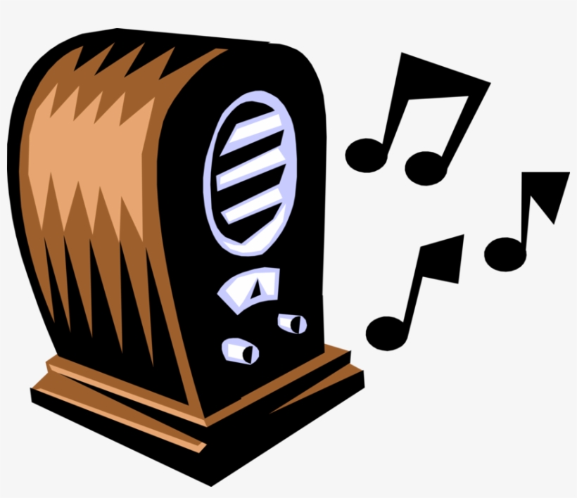 Vector Illustration Of Vintage Radio For Receiving - History Of Radio Cartoon, transparent png #5241536