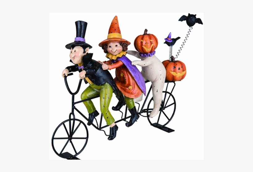 Resin Halloween Characters On A Bicycle Built For Three - Holiday, transparent png #5242580
