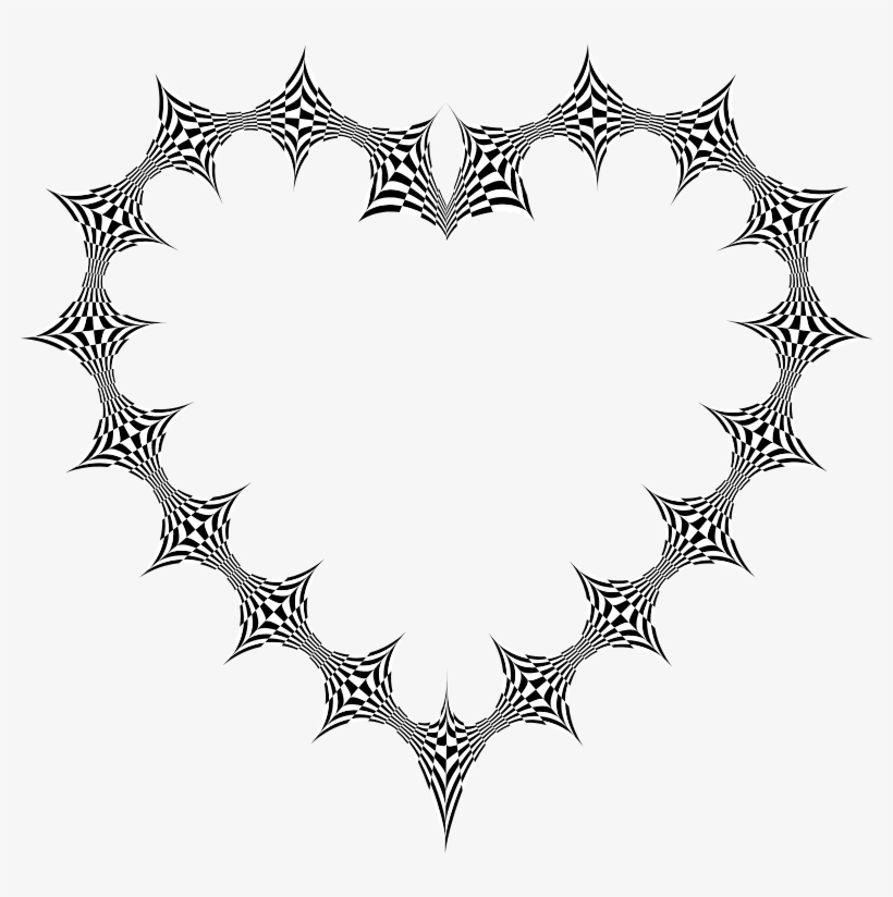 Stylized Checkered Geometric Heart - Heart And Paw Frame, transparent png #5243129