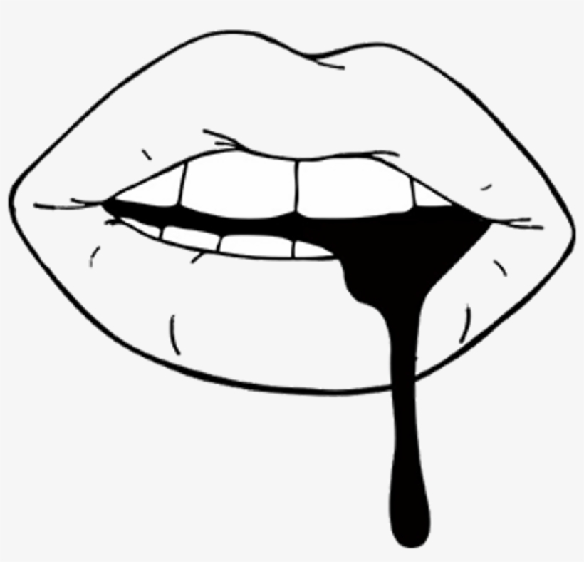 Lips Black Render Png Labios Tumblr - Lips Black And White Drawing, transparent png #5246068