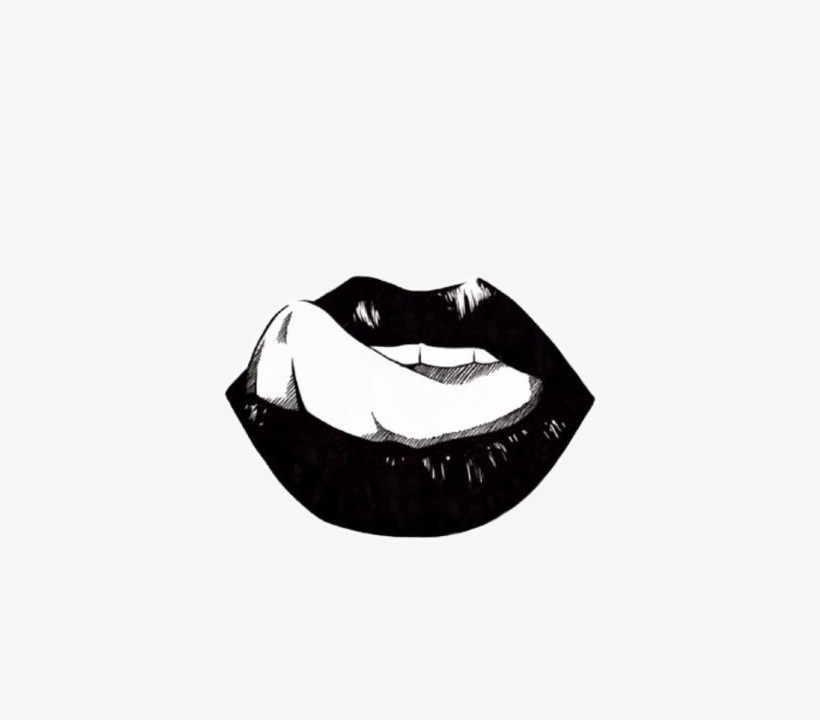 Lips Tumblr Stickers - Black Lips, transparent png #5246272