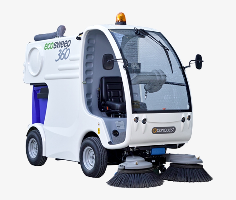 Conquest Eco Sweep 360 Battery Powered Street Sweeper - Electric Street Sweeper Dulevo, transparent png #5246337
