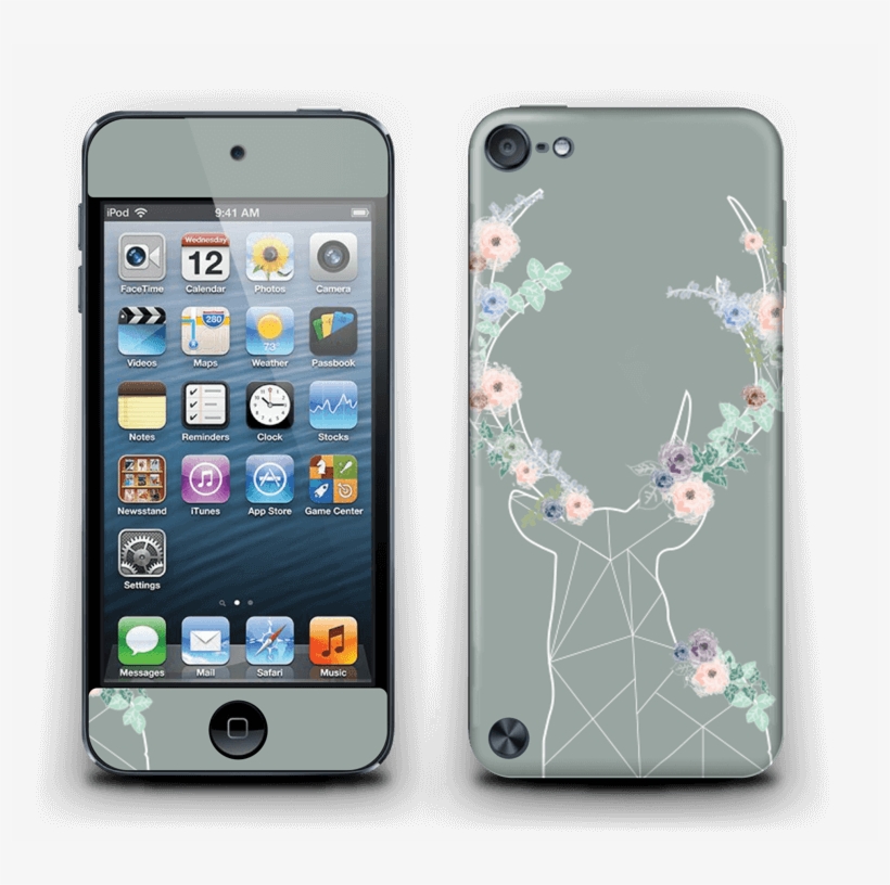 Grey Blooming Deer - Apple Ipod Touch (6th Generation) - 16 Gb - Red, transparent png #5247448