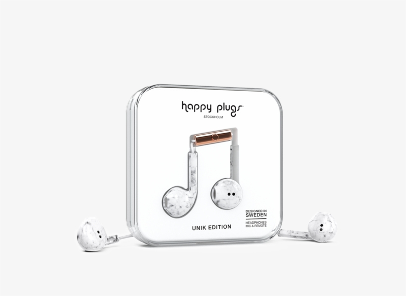 Happy Plugs Earbud Plus White Marble - Happy Plugs Earbud Plus - White Marble, transparent png #5249427