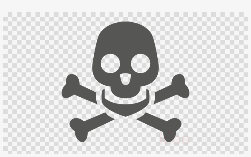 Skull Crossbones Icon Clipart Skull And Crossbones - Clipart Red Button, transparent png #5250373