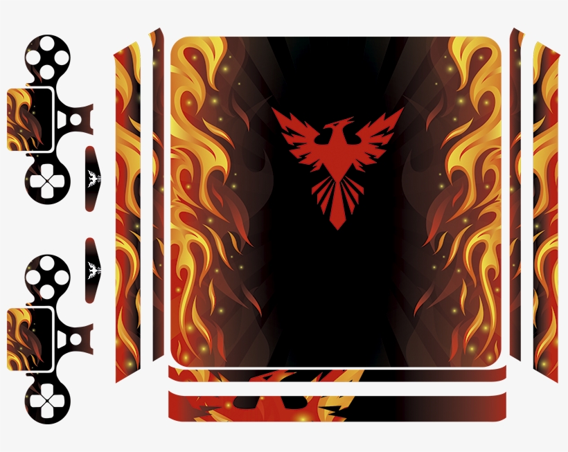 Phoenix Flames Ps4 Skin Sticker - Zazzle Flammen Des Phoenix Puzzle, transparent png #5251871