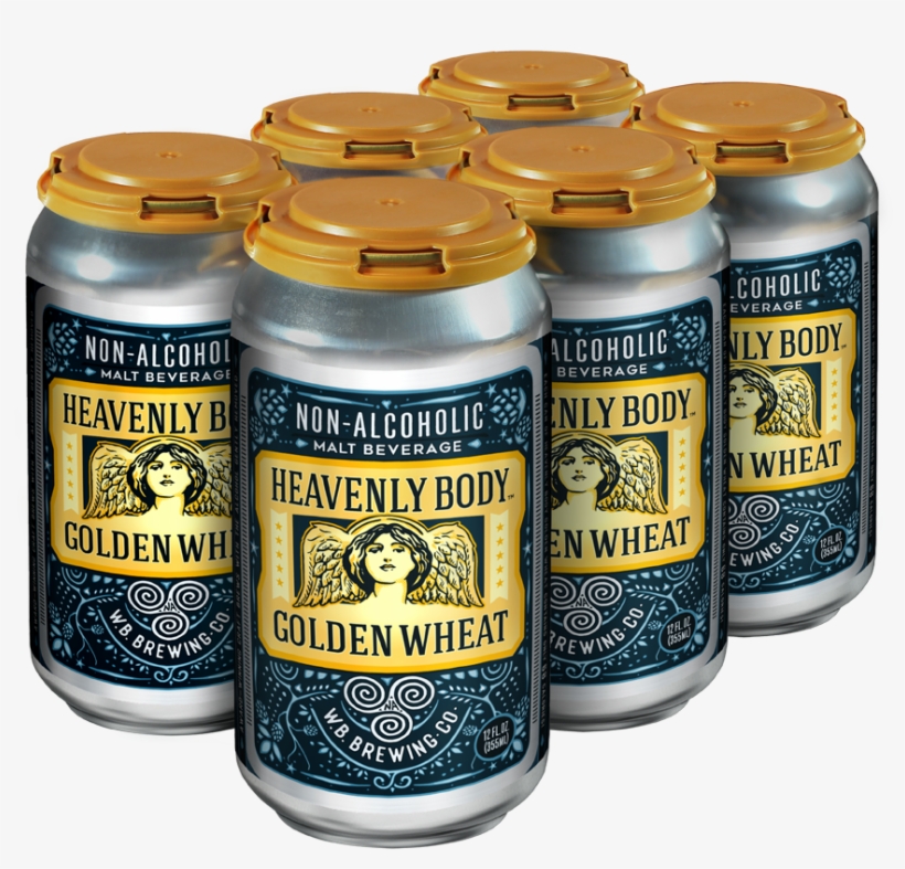 Heavenly Body Golden Wheat - Wellbeing Brewing Non-alcoholic Craft Beer - 68 Calories, transparent png #5252134