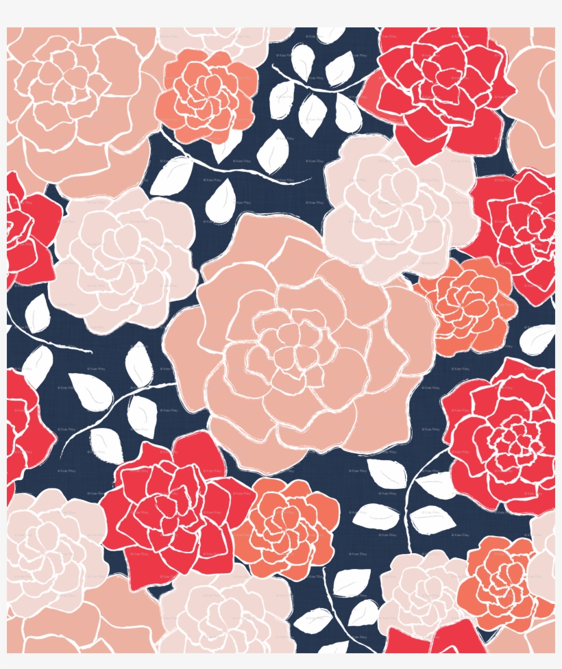 Navy And Coral Patterns, transparent png #5253679