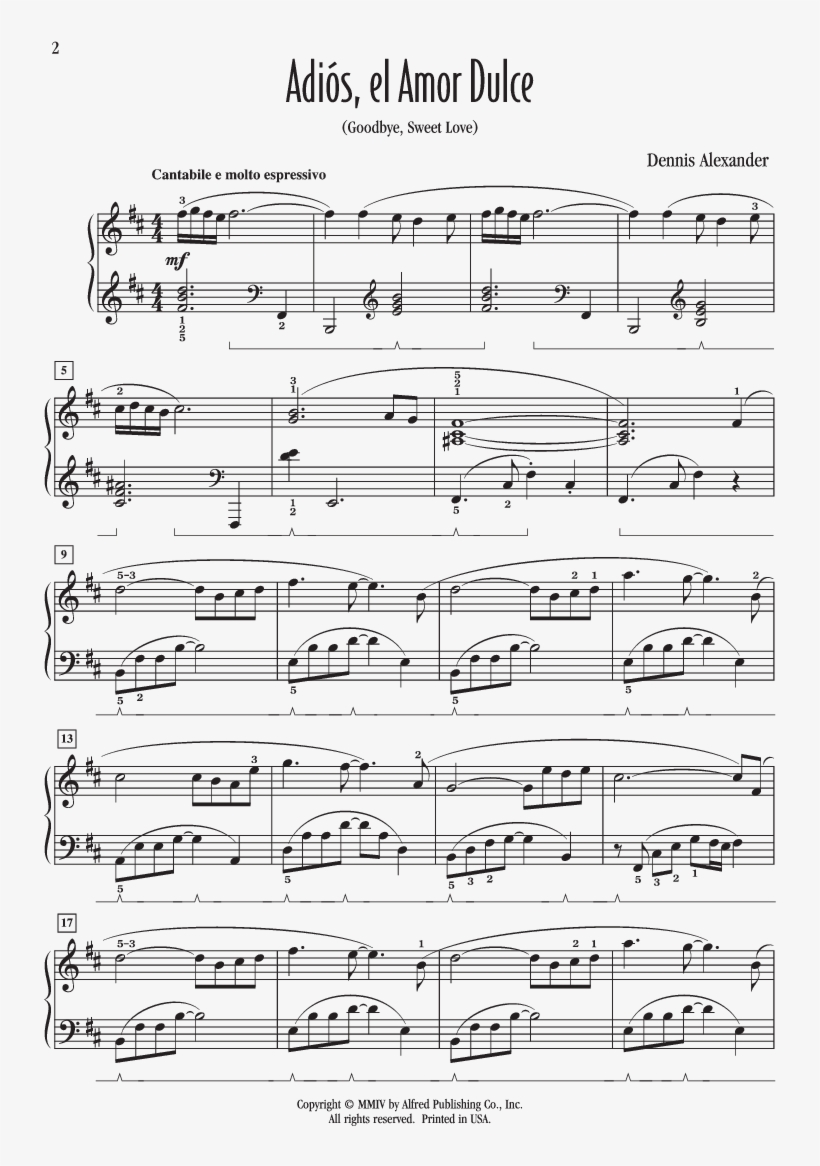 Adios El Amor Dulce Thumbnail Adios El Amor Dulce Thumbnail - Sheet Music, transparent png #5254635