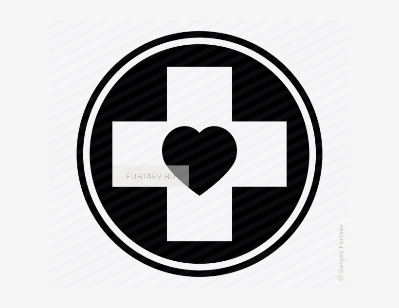 Vector Icon Of Heart Inside Cross Against Circle - Papercraft Airplane Free Download, transparent png #5255114