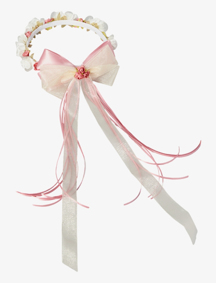 Dusty Rose Silk & Satin Floral Crown Wreath Girls - Satin Ribbon Transparent Png, transparent png #5255777