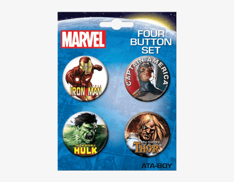 Classic Marvel Avengers Button Set - Marvel Comics Captain America Button 81896, transparent png #5257596