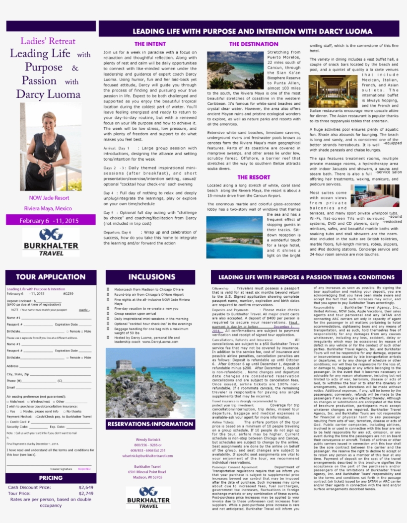Darcy Luoma Brochure Front And Back Combined - Riviera Maya, transparent png #5258252