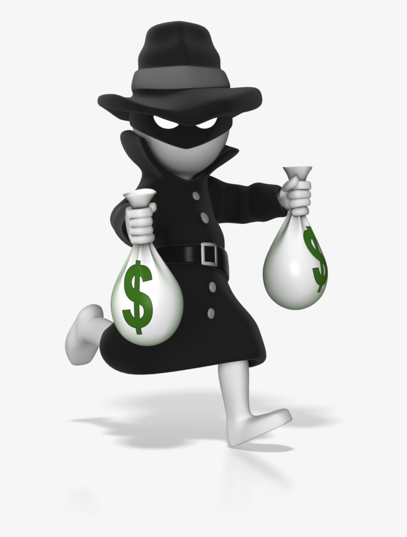Thief Running With Money Bags 1600 Clr - Money Thief No Background, transparent png #5259022