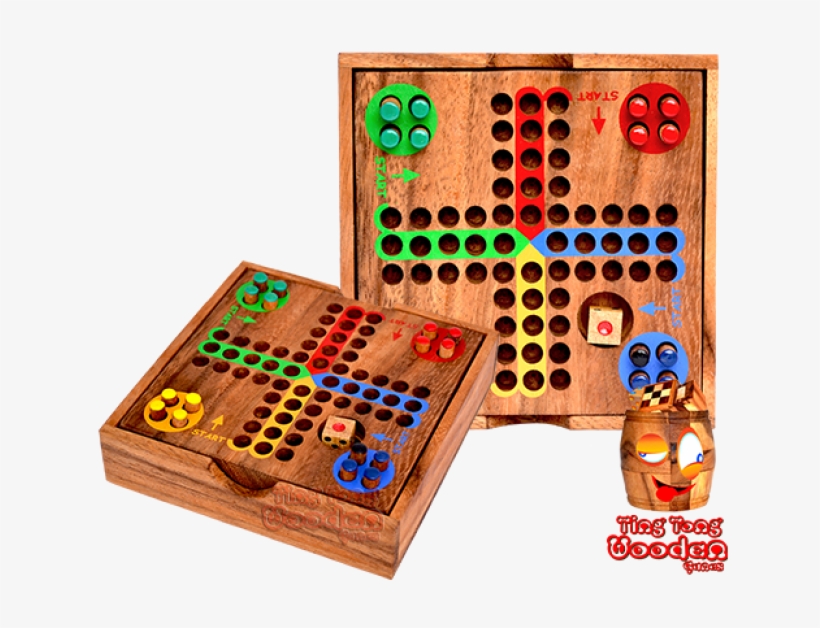 Ludo Dice Game In Small Wooden Box For Traveling Monkey - Educational Toy, transparent png #5259702