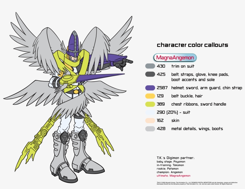 Download Link - Angemon Color Character Callout, transparent png #5260995